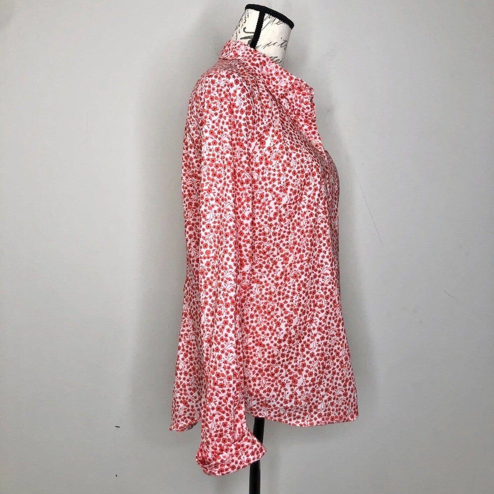 J. by J.Crew Ditsy Floral Cotton Button Front Long Sleeve Classic Top Medium - Picture 5 of 14